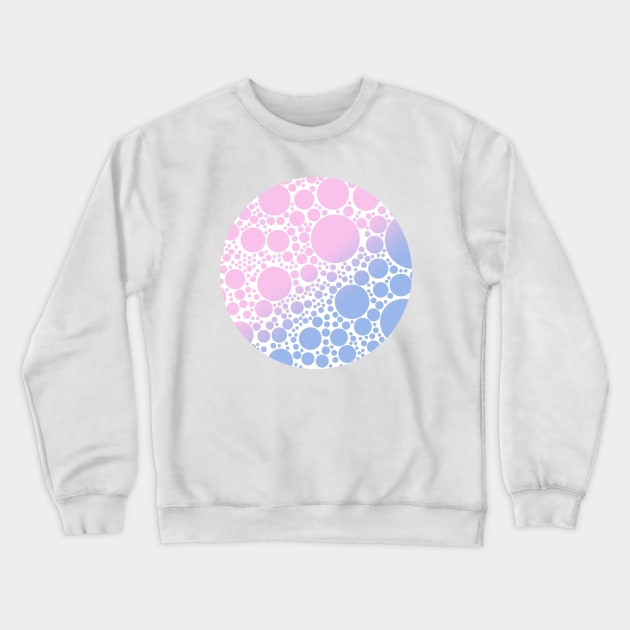 Light Pastel Pink and Pale Sapphire Blue Bubbles Crewneck Sweatshirt by love-fi